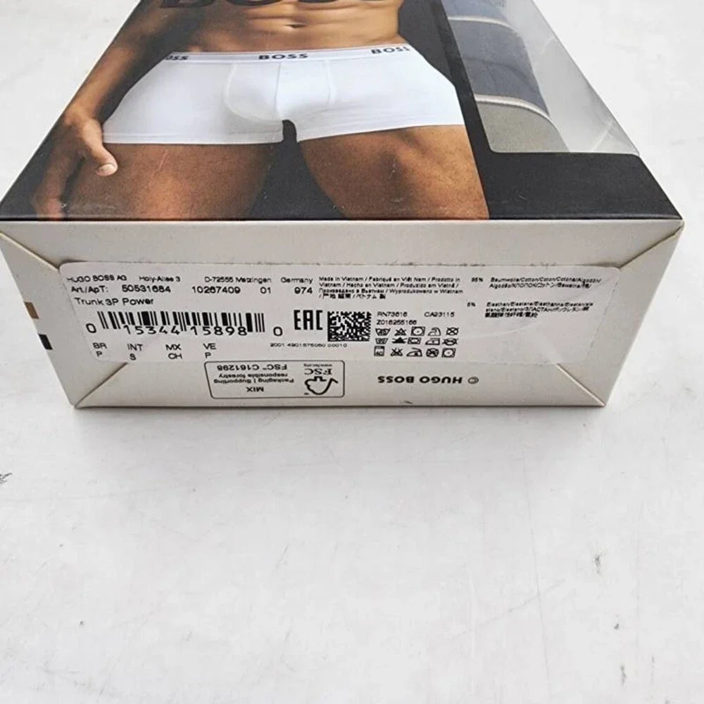 BOSS by Hugo Boss Logo Power Trunks Men's S Navy/Blue/Thyme Pull On - 3pk.